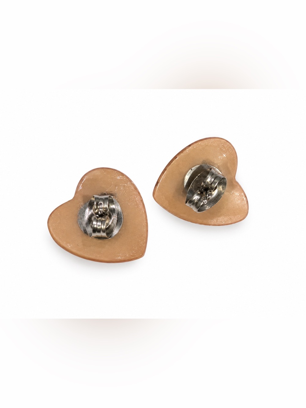 Strong Olive Clay Co. Leopard Heart Stud Earrings Handmade New in Box